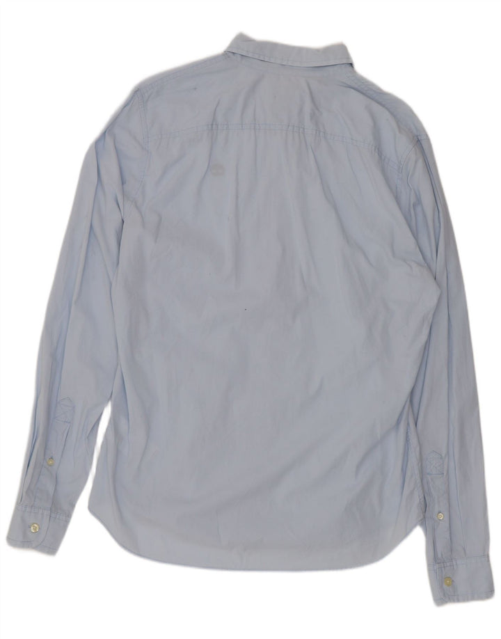 Camisa masculina Timberland Slim Fit pequena azul algodão
