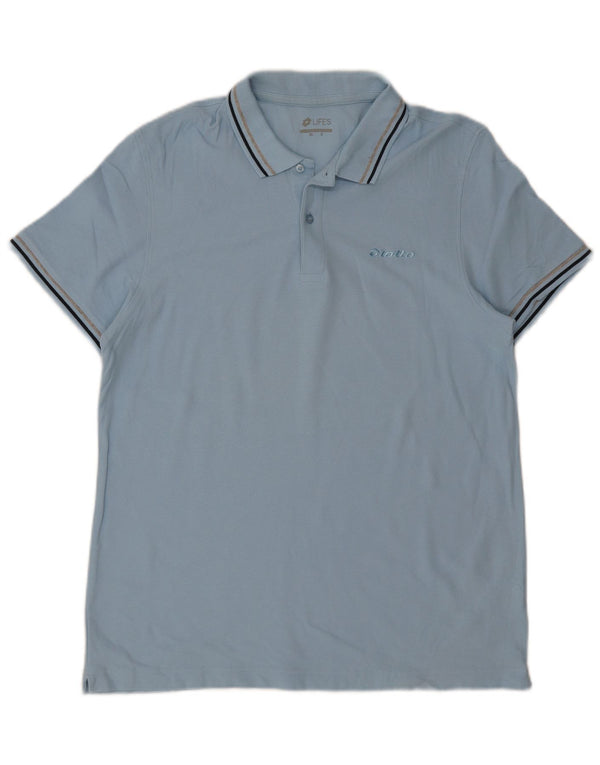 Camisa polo masculina Lotto Life XL algodão listrado azul