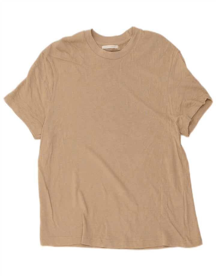 Camiseta masculina Zara Top médio algodão bege