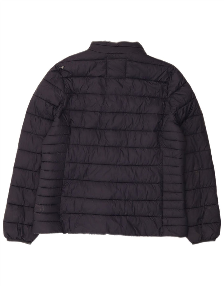 Jaqueta acolchoada feminina CREW CLOTHING Reino Unido 16 grande nylon azul marinho