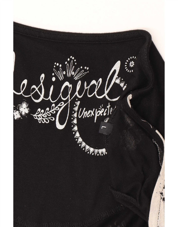 Vestido básico feminino Desigual Reino Unido 16 grande viscose floral preta