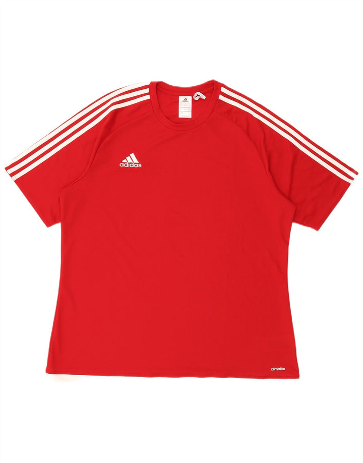 Adidas Mens Climalite Camiseta Top XL Vermelho Poliéster