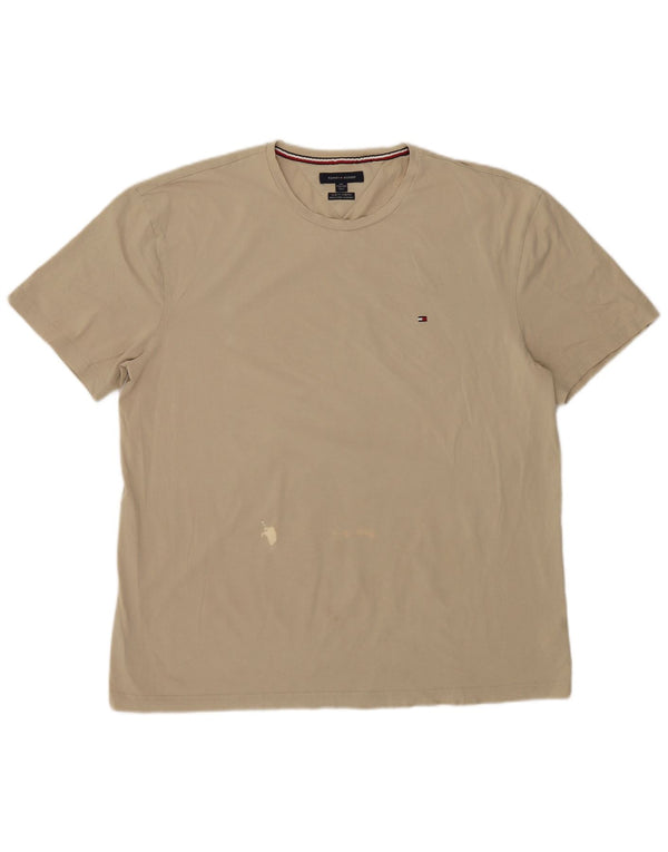 Camiseta masculina Tommy Hilfiger Slim Fit Top 2XL Algodão Bege
