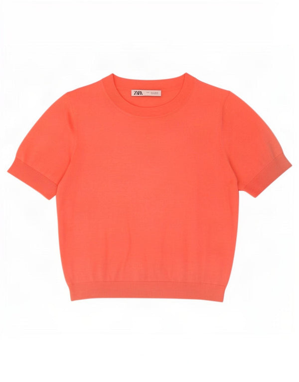 Blusa feminina Zara Top UK 10 pequena laranja