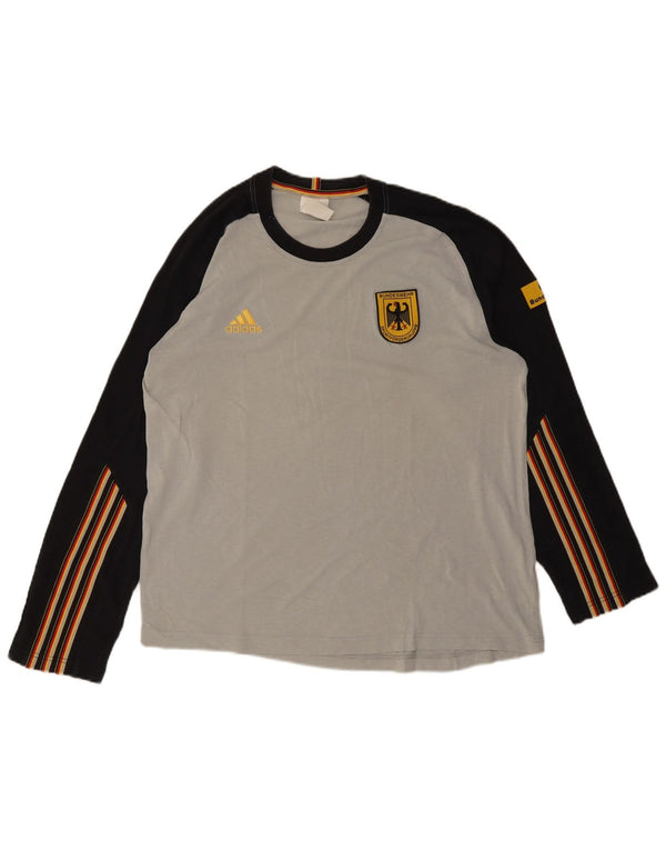 Adidas Mens Graphic Top Manga Longa Reino Unido 44/46 Grande Cinza Colourblock Modal