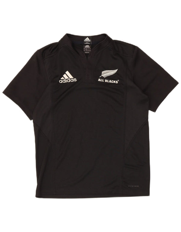 Adidas Mens All Blacks Graphic Camiseta Top Pequeno Poliéster Preto