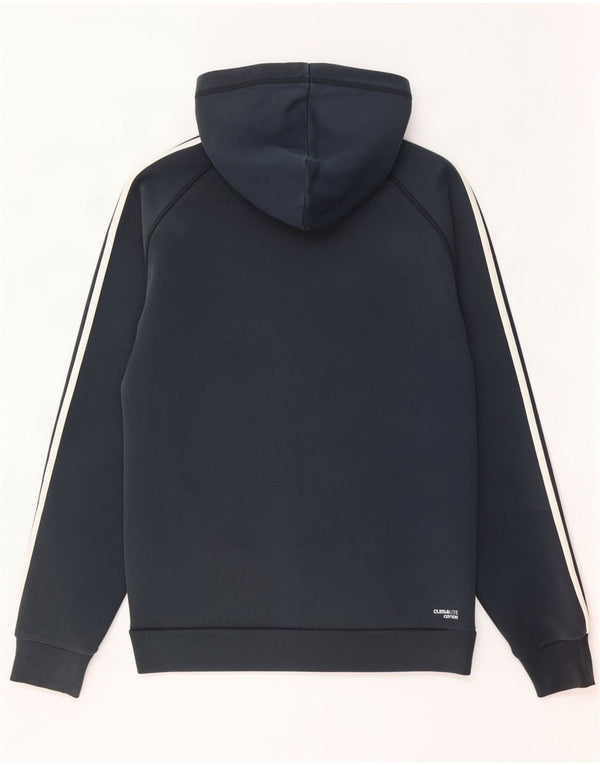 Adidas Mens Clima 365 Zip Hoodie Suéter Médio Azul Marinho Algodão