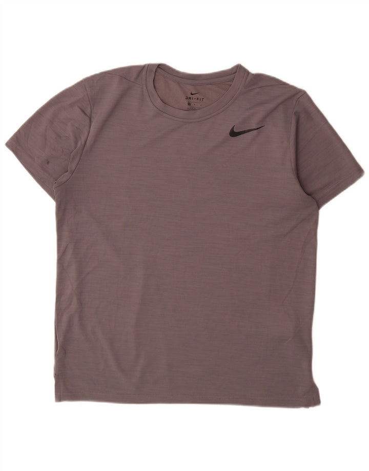 Camiseta masculina Nike Dri Fit Top cinza médio manchado de poliéster