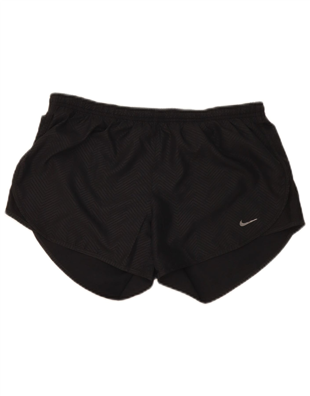 Shorts esportivos femininos Nike Dri Fit UK 14 médio preto Chevron poliéster