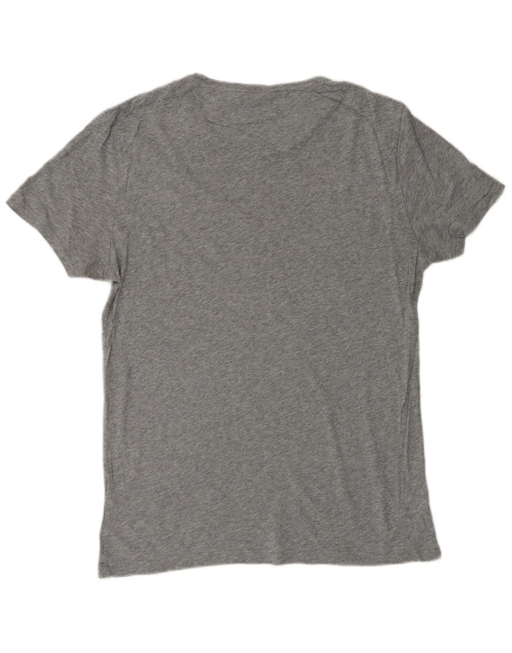 Camiseta masculina CALVIN KLEIN com estampa gráfica, algodão manchado cinza médio