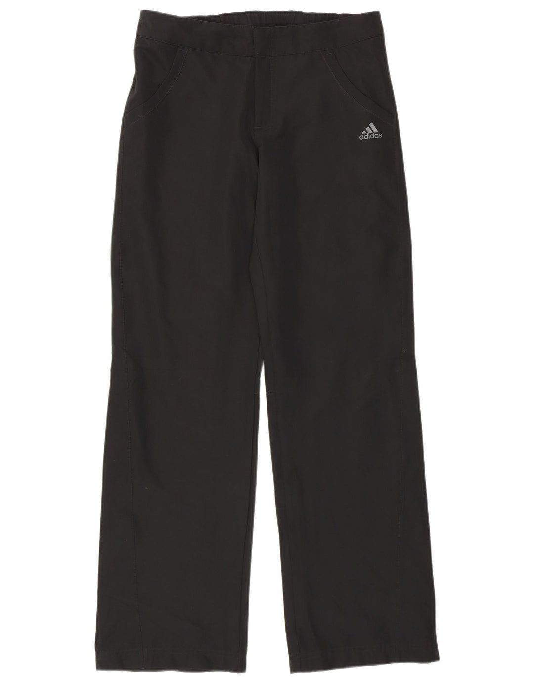 Calça reta feminina Adidas UK 12 médio W30 L31 poliéster preto