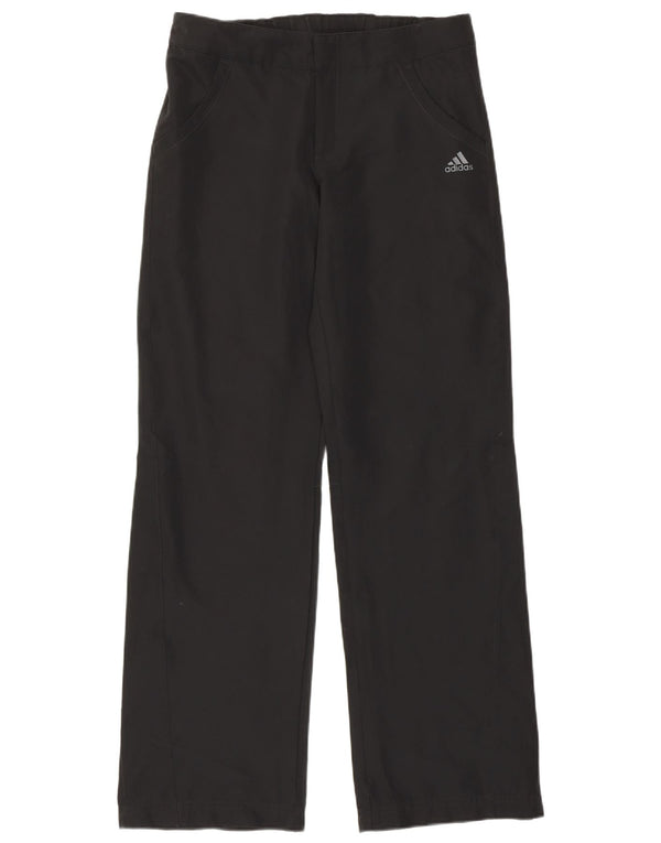 Calça reta feminina Adidas UK 12 médio W30 L31 poliéster preto