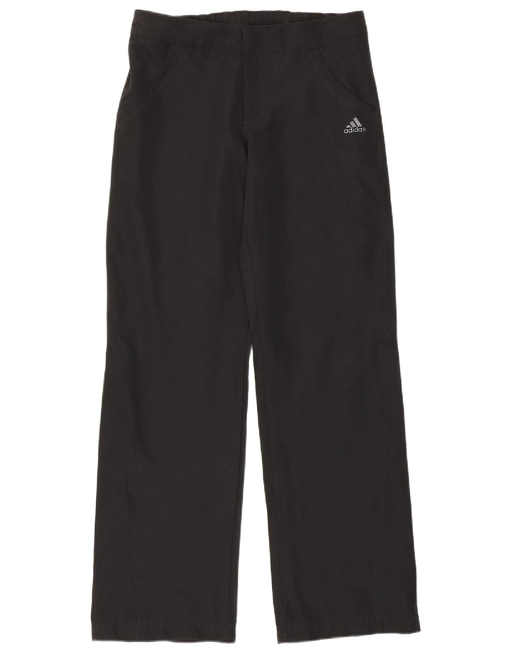Calça reta feminina Adidas UK 12 médio W30 L31 poliéster preto