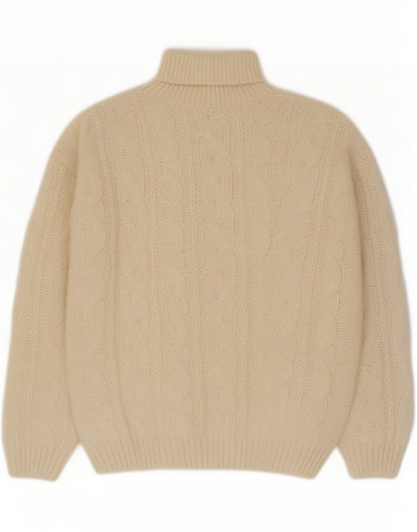 Suéter masculino vintage com gola redonda XL fora do poliacrílico branco