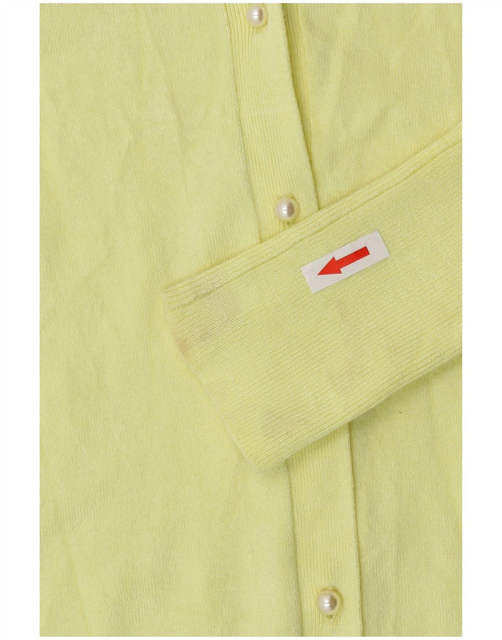 Suéter cardigã feminino Zara Reino Unido 10 viscose amarela pequena