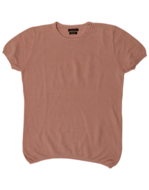 Blusa feminina Massimo Dutti UK 16 grande algodão rosa