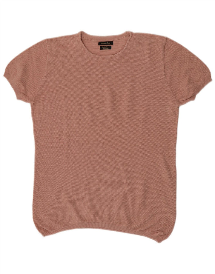 Blusa feminina Massimo Dutti UK 16 grande algodão rosa