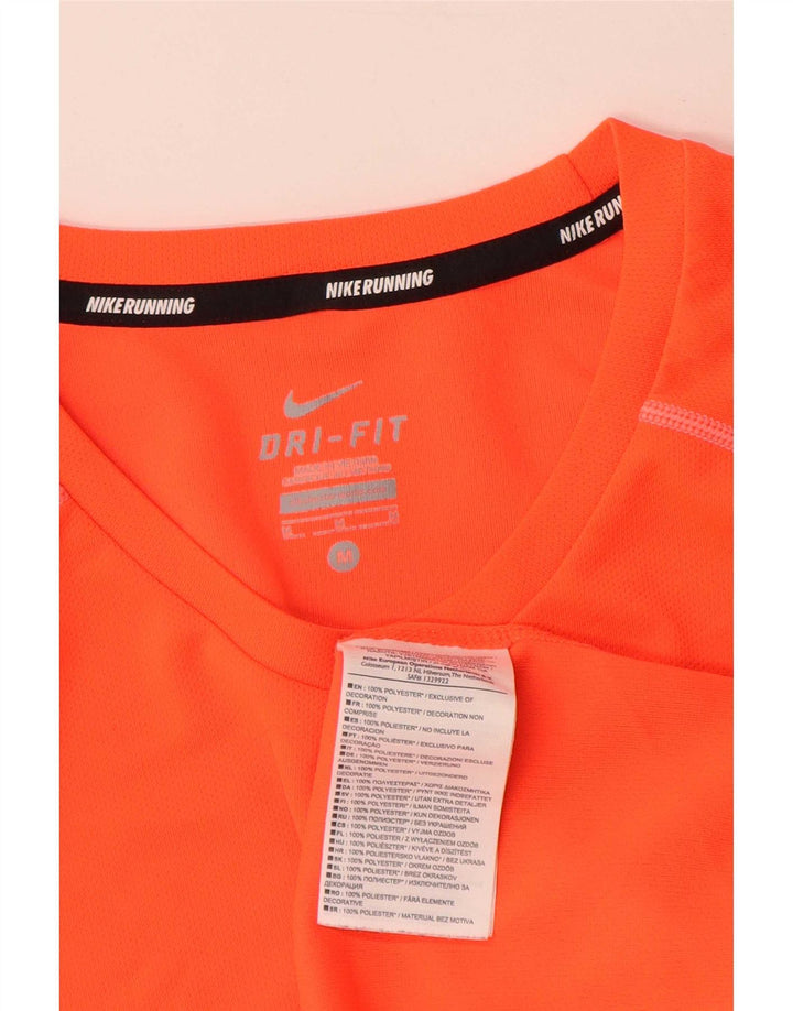 Camiseta masculina Nike Dri Fit Top médio laranja colorblock poliéster