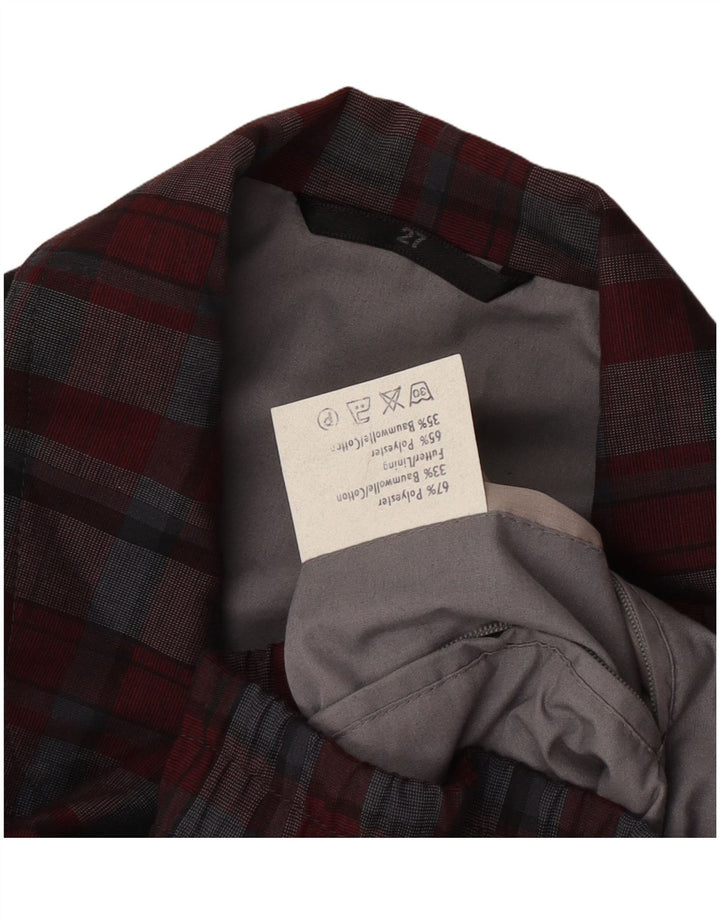 Jaqueta bomber masculina vintage UK 42 XL poliéster xadrez vermelho
