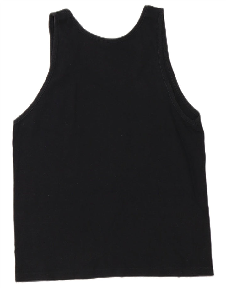 CHAMPION Top feminino com colete gráfico UK 10 pequeno algodão preto