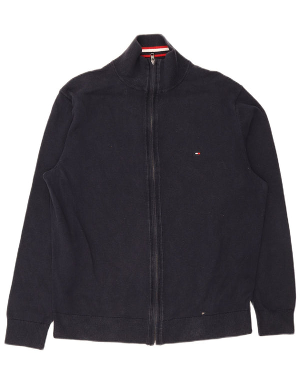 Tommy Hilfiger Mens Cardigan Sweater 2XL Navy Blue Cotton