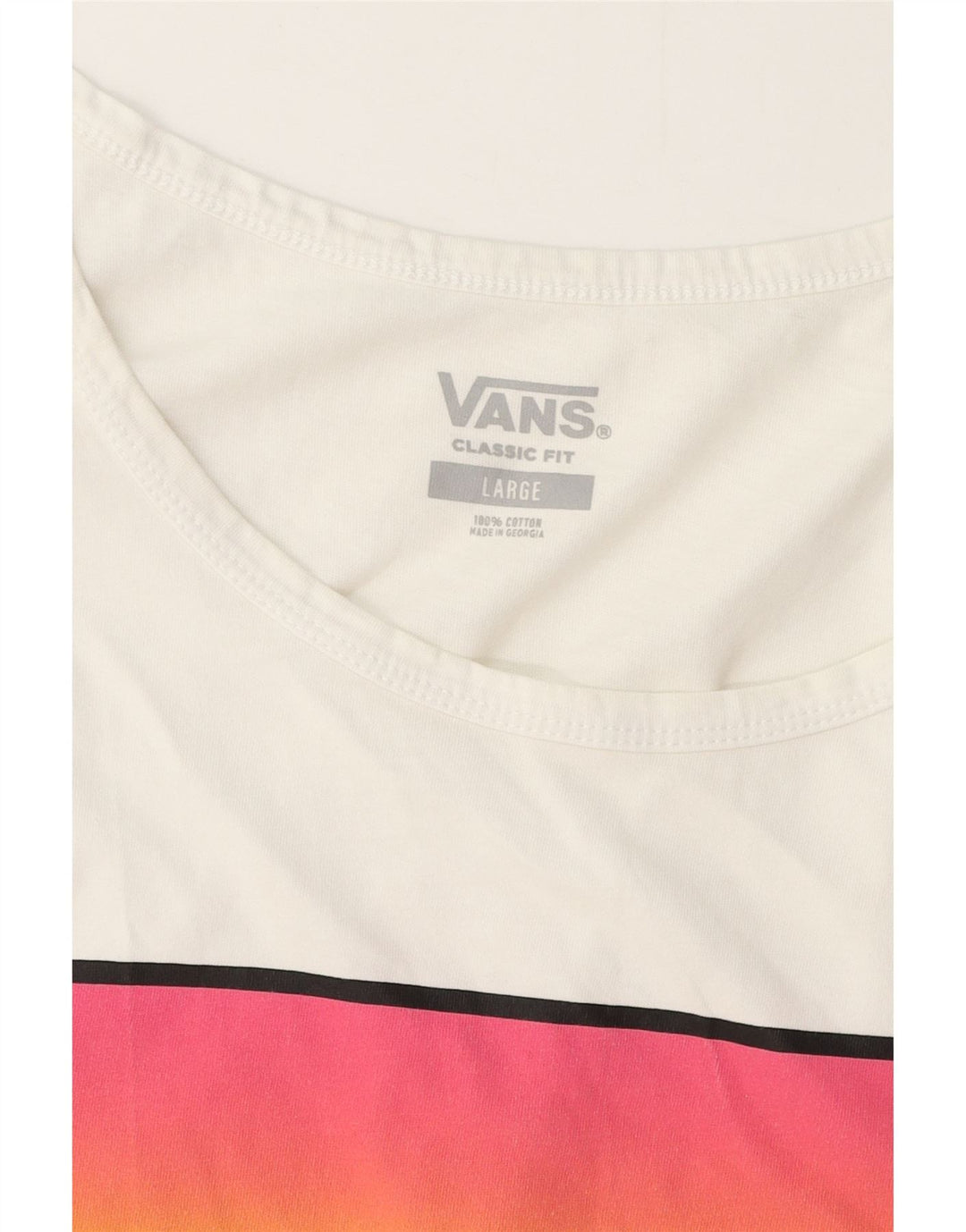 Vans Masculino Classic Fit Graphic Vest Top Grande Algodão Branco