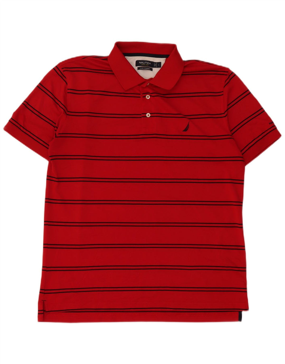 Camisa polo masculina Nautica grande poliéster listrado vermelho
