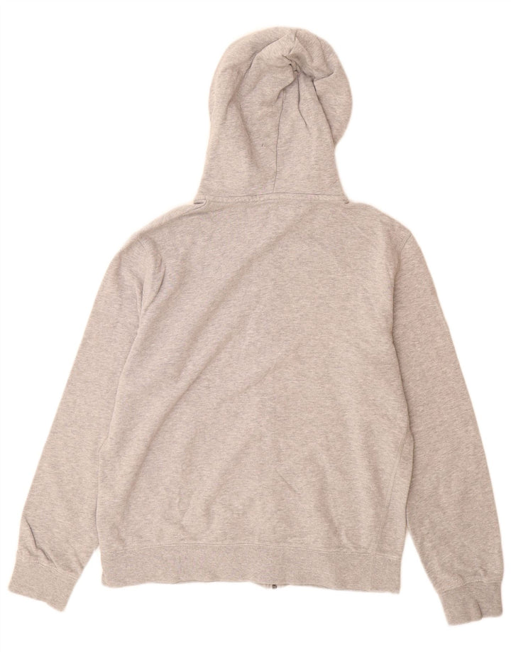 Suéter masculino Marks & Spencer com capuz e zíper, algodão manchado cinza médio