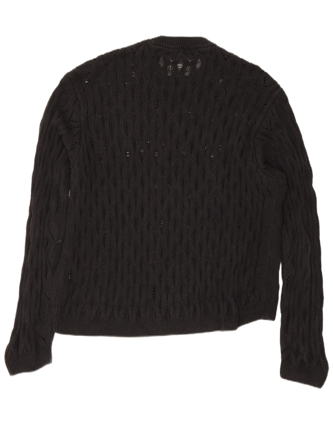 Suéter masculino Zara com gola redonda, grande algodão preto