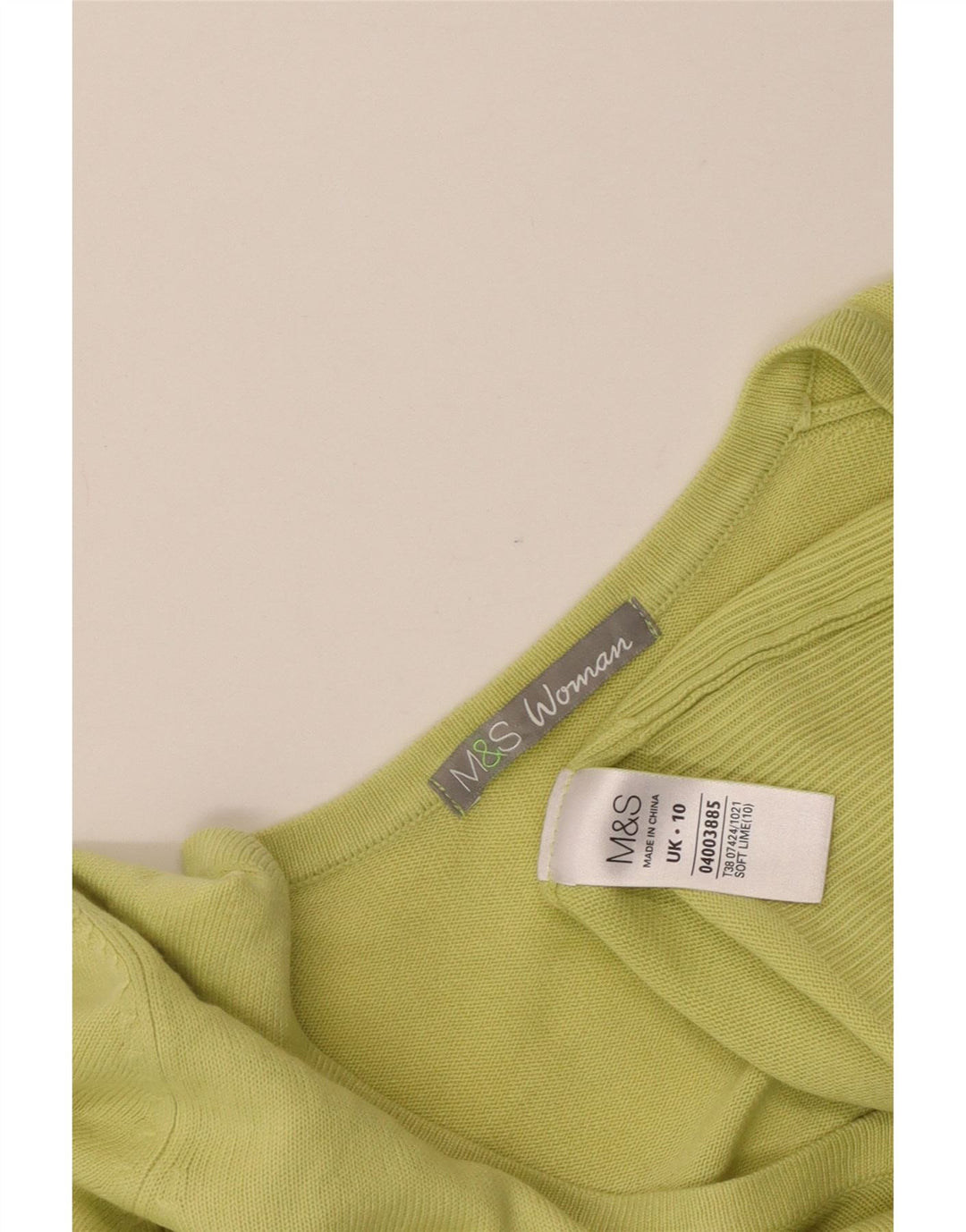 Suéter feminino grande com decote em V da MARKS & SPENCER Reino Unido 10 pequeno verde