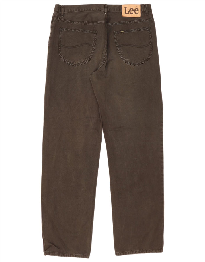 Lee Mens Straight Jeans W34 L32 Algodão Preto