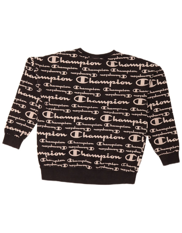 Jumper de moletom gráfico feminino Champion 15-16 anos 2XL preto