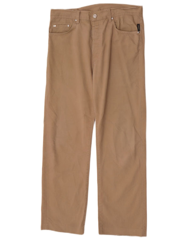 Lacoste Calça masculina reta casual tamanho 42 médio W33 L28 algodão bege