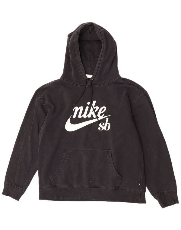 Jumper com capuz gráfico masculino Nike grande poliéster preto