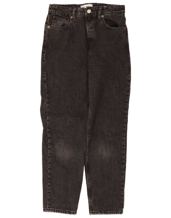 Calça jeans feminina cintura alta Zara EU 38 pequena W28 L27 algodão preto