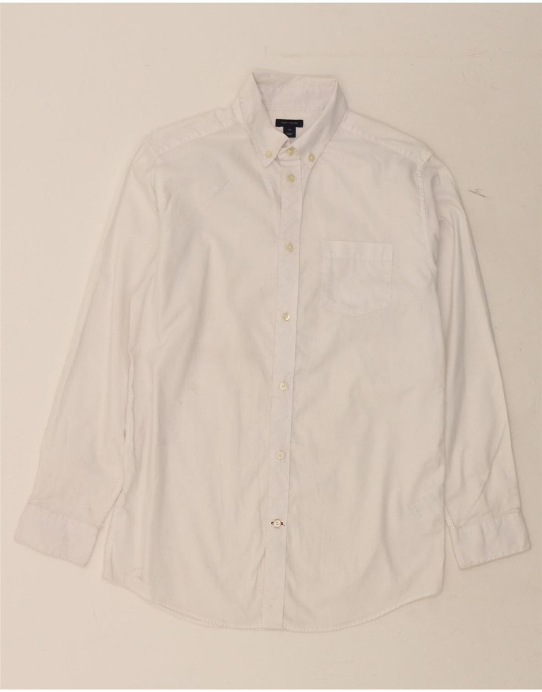 TOMMY HILFIGER Boys Shirt 15-16 Years White Cotton Vintage Tommy Hilfiger and Second-Hand Tommy Hilfiger from Messina Hembry 