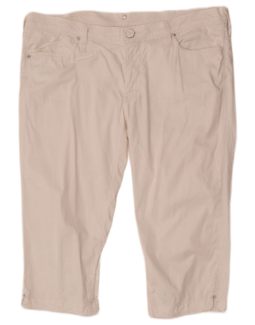Lee Womens Enka Bermuda Shorts W32 Grande Algodão Branco