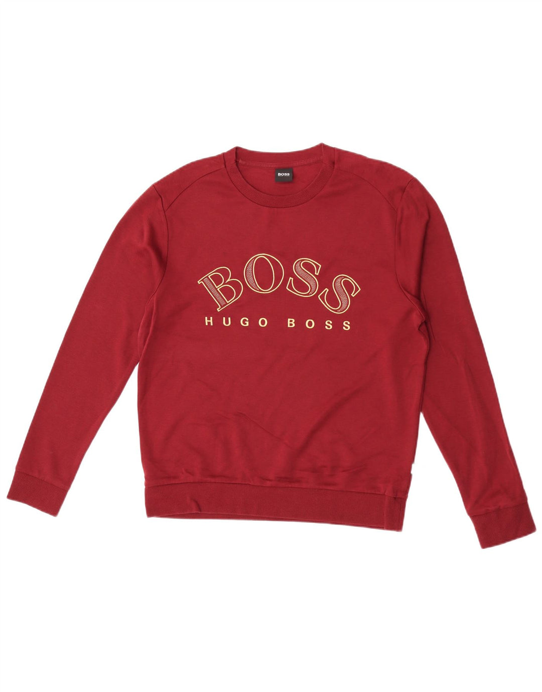 Hugo Boss Mens Graphic Moletom Jumper Médio Borgonha