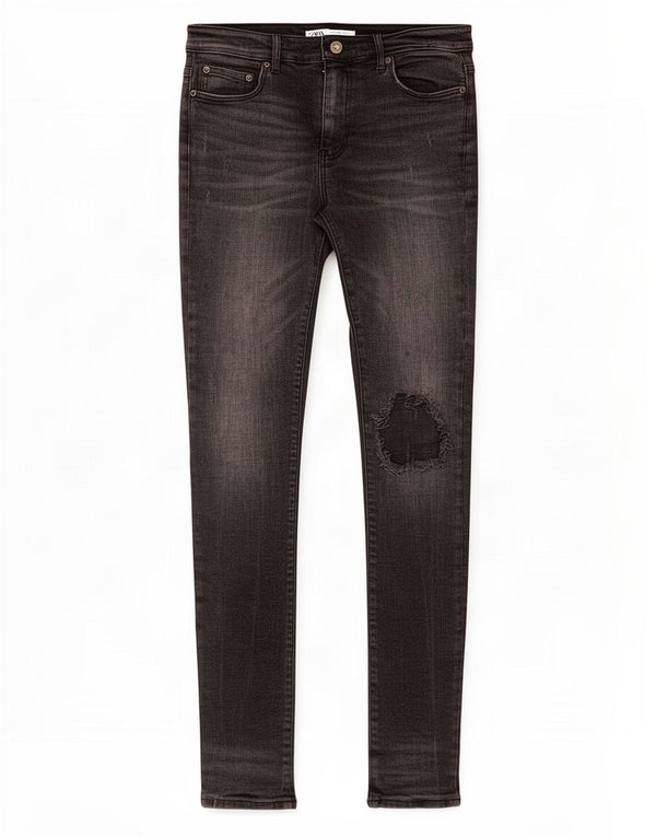 Calça jeans skinny feminina Zara EU 42 grande W32 L33 algodão preto