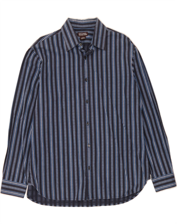 MICHAEL KORS Mens Shirt Large Navy Blue Striped Cotton Vintage Michael Kors and Second-Hand Michael Kors from Messina Hembry 