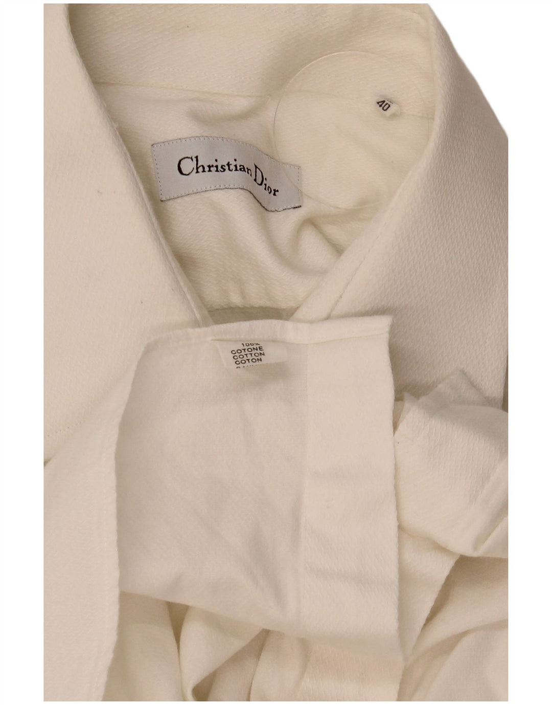 Camisa formal masculina Christian Dior tamanho 40 algodão branco médio