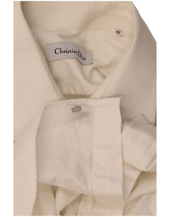 Camisa formal masculina Christian Dior tamanho 40 algodão branco médio
