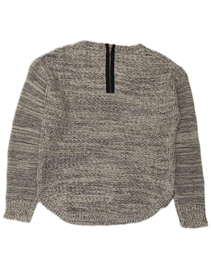 Suéter feminino Marks & Spencer com decote em V Reino Unido 14 médio azul marinho manchado