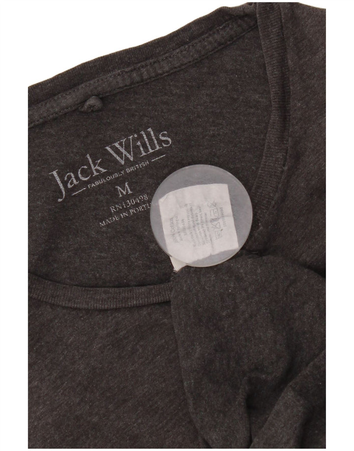 Camiseta feminina Jack Wills Top cinza médio algodão