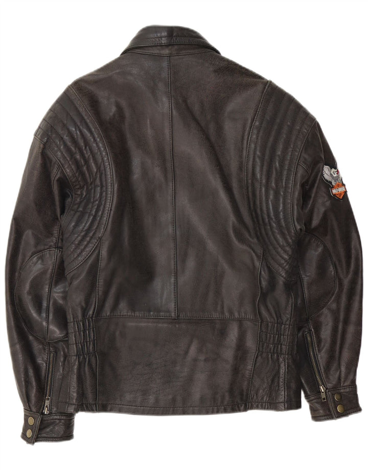 EUROX Mens Harley Davidson Moto Racer Jaqueta Reino Unido 38 Médio Preto