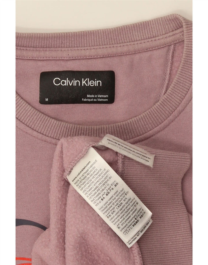 Calvin Klein moletom gráfico masculino jumper médio algodão rosa
