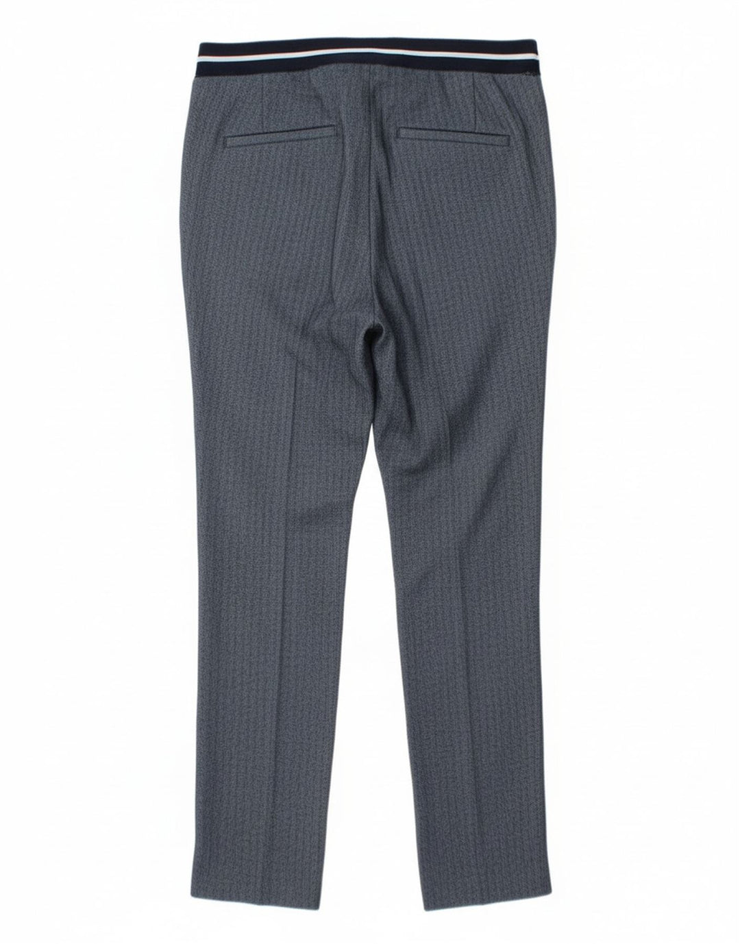 Zara Calça Chino Feminina Slim Pequena W26 L27 Azul Espinha de Peixe Poliéster