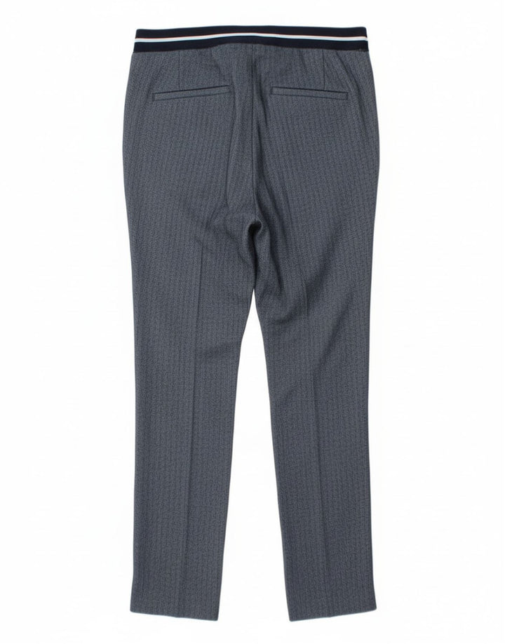 Zara Calça Chino Feminina Slim Pequena W26 L27 Azul Espinha de Peixe Poliéster