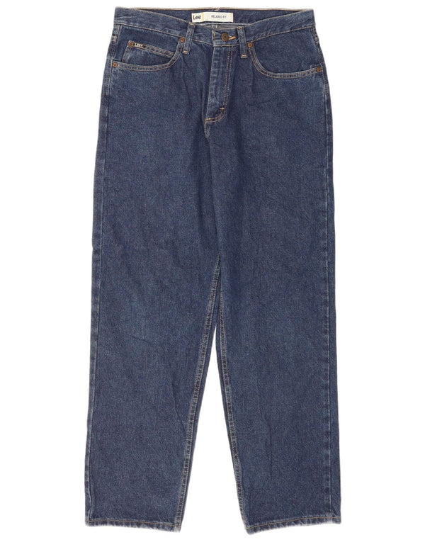 Lee Mens Relaxed Fit Straight Jeans W32 L30 Azul Algodão