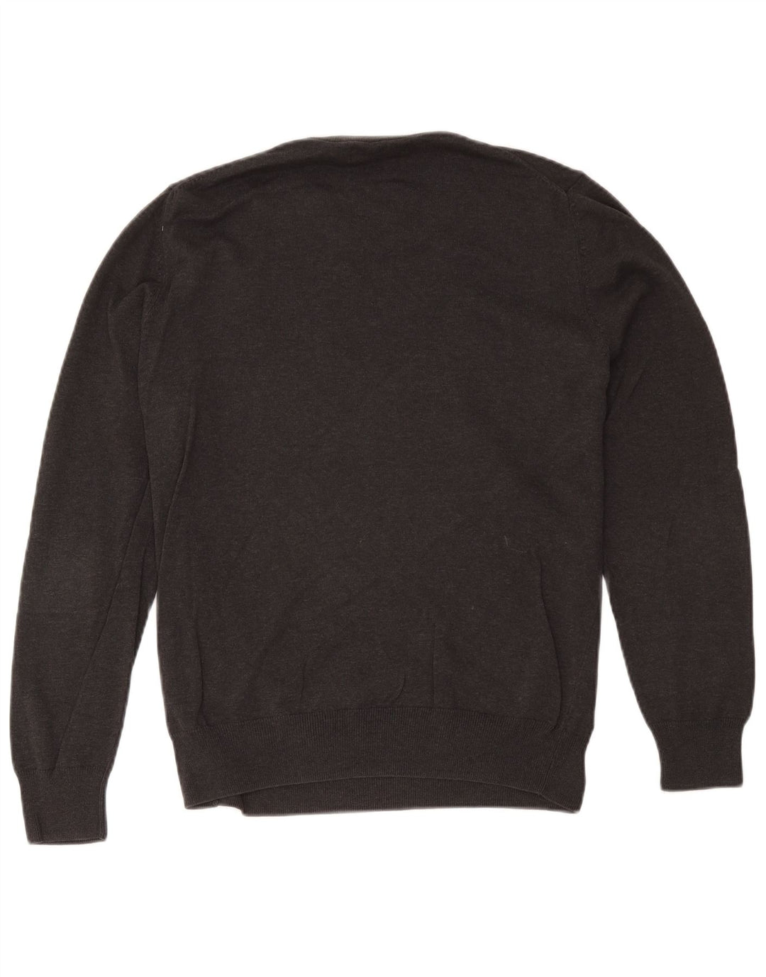 Suéter masculino Marks & Spencer com gola redonda, grande algodão cinza